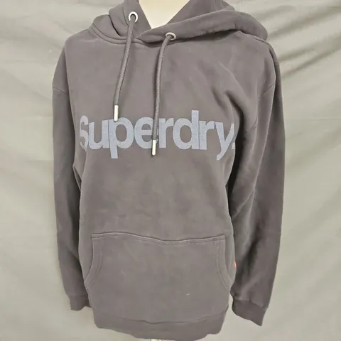 SUPERDRY CORE LOGO CITY HOODIE IN WASHED BLACK SIZE M
