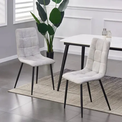 BOXED AASU UPHOLSTERED DINING CHAIR WHITE SET OF 2 (1 BOX)