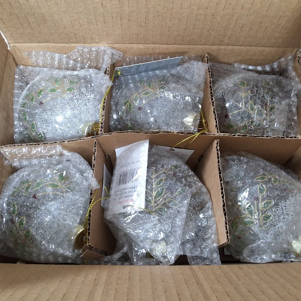SET OF 6 GISELA GRAHAM DECORATIVE CLEAR BAUBLES