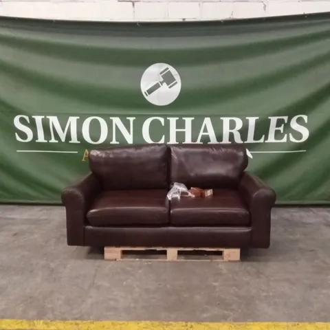 BAILEY 3 SEATER LEATHER SOFA - CHOCOLATE