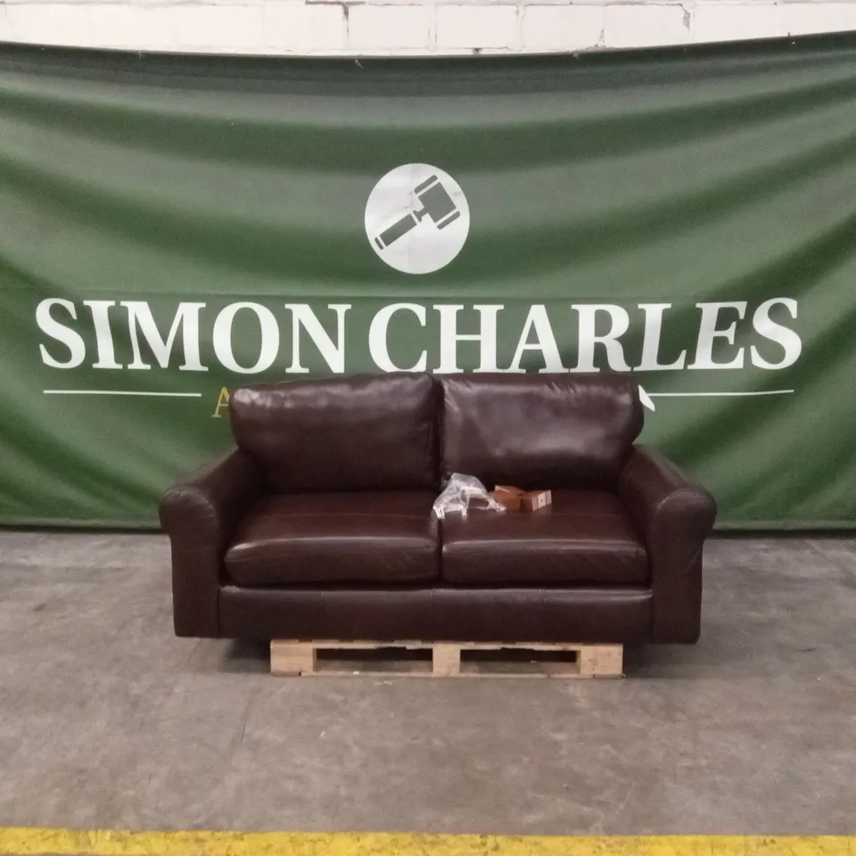 BAILEY 3 SEATER LEATHER SOFA - CHOCOLATE RRP £799