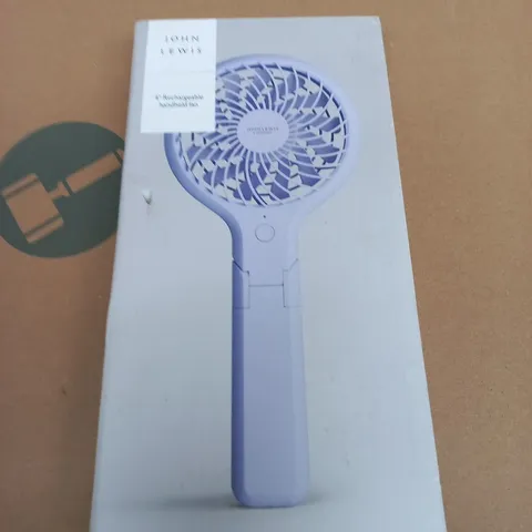 JOHN LEWIS RECHARGEABLE HANDHELD FAN – LIGHT BLUE