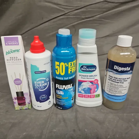 TOTE OF APPROX 8 ASSORTED HOUEHOLD ITEMS TO INCLUDE DRAIN CLEANER, DR.BECKMANN AND REED DIFFUSER - COLLECTION ONLY