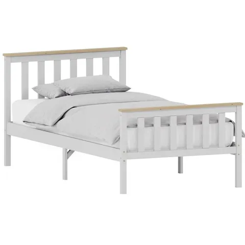 BOXED MILWN SINGLE 2OODEN B3D, HIGH FOOT - WHITE