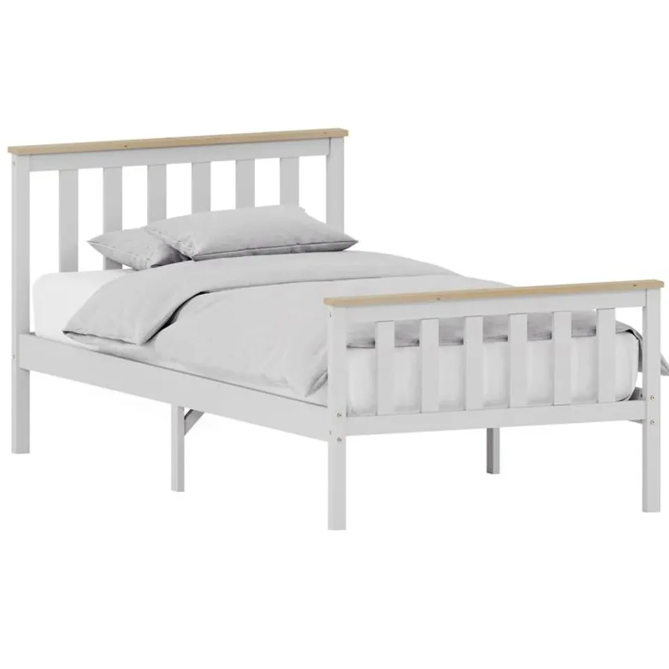 BOXED MILWN SINGLE 2OODEN B3D, HIGH FOOT - WHITE