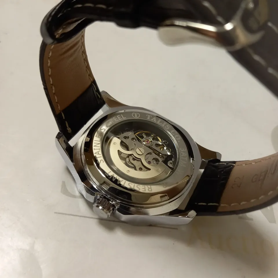 TALIS SKELETON LEATHER STRAP WRISTWATCH RRP £515