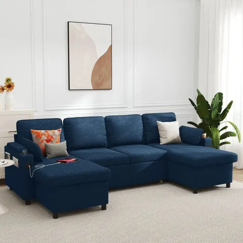 BOXED 264.9CM PILLOW TOP ARMS COMMERCIAL USE SOFA BED (4 BOXES)