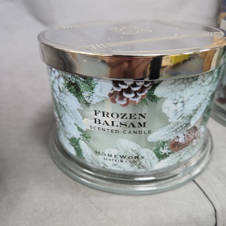 HOMEWORX BY SLATKIN & CO FROZEN BALSAM SCENTED CANDLE - PAIR