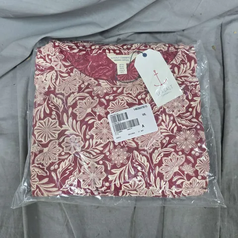 BAGGED SEASALT CORNWALL SETTING SUN PYJAMAS IN FOLKY SNOWFLAKE DAHLIA - SIZE 18