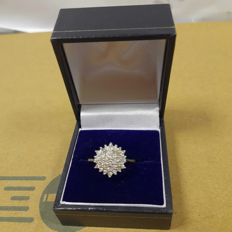 BOXED SPARKLE STONE GOLD EFFECT RING 