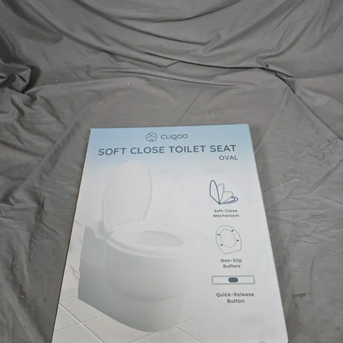 CUQOO SOFT CLOSE TOILET SEAT OVAL – INCLUDES FIXINGS & CHROME COVERS