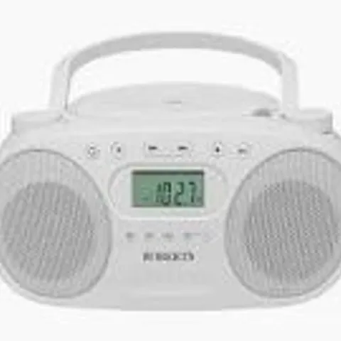 ROBERTS ZOOMBOX FM/AM RADIO WITH CD PLAYER WHITE