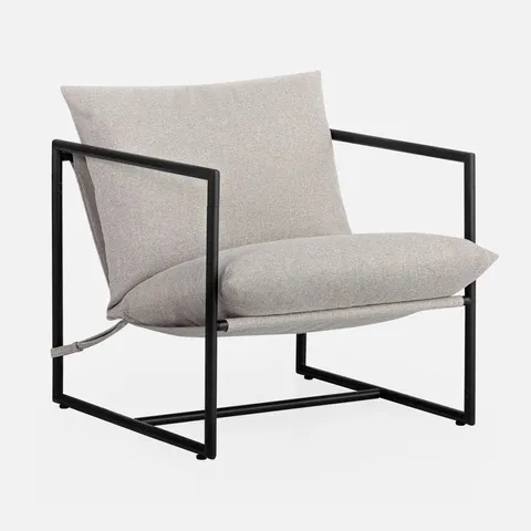 BOXED AYDEEN MODERN METAL ARMCHAIR WITH COMFY FOAM CUSHIONS 