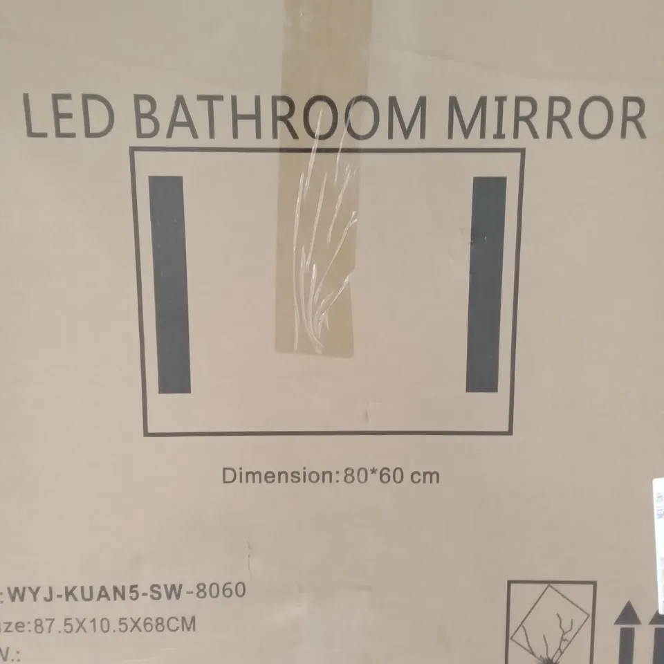 BOXED LARGE LED BATHROOM MIRROR SIZE ( 87.5 X 10.5 X 68CM) 