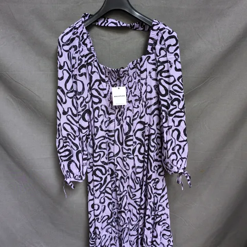 WHISTLES WOMEN'S PURPLE PRINT DRESS WITH LONG SLEEVES SIZE 14