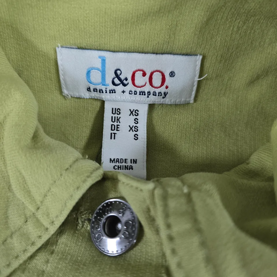 D&CO DENIM & COMPANY OLIVE GREEN JACKET – S