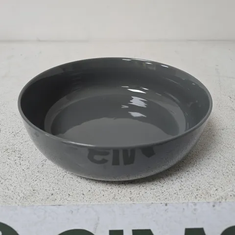 SET OF 23 GREY CERAMIC BOWLS, GLOSSY GLAZE