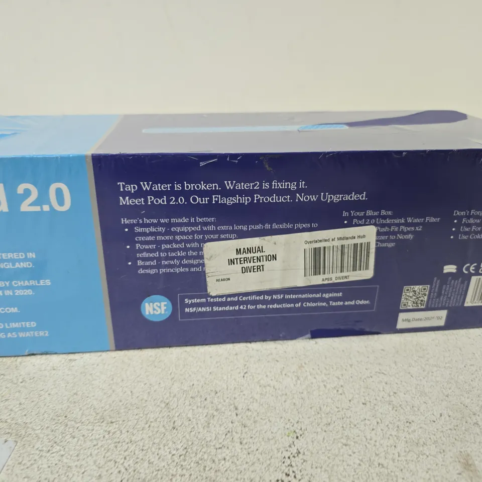 WATER2 POD 2.0 UNDERSINK WATER FILTER – BOXED