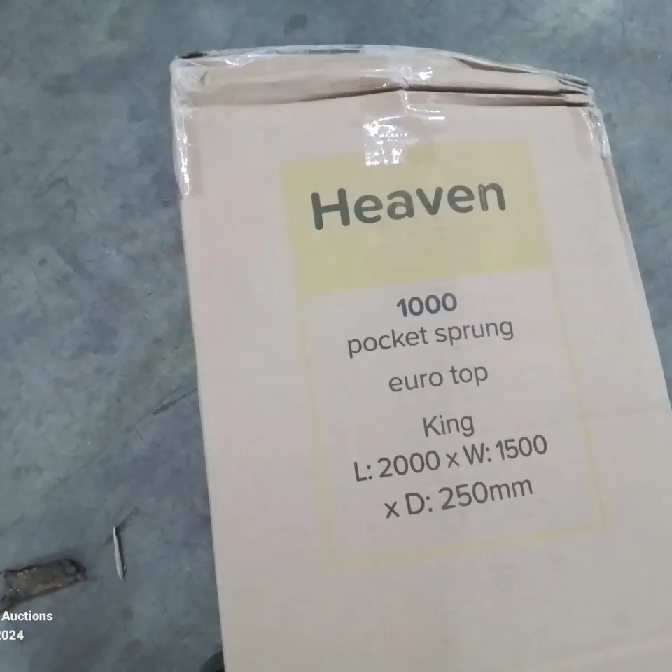 QUALITY BAGGED BOXED AND ROLLED HEAVEN 1000 POCKET SPRUNG EURO TOP KINGSIZE MATTRESS 