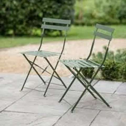  BOXED RIVE DROITE BISTRO CHAIRS SET OF 4 THISTLE GREEN - POWDER COATED STEEL 