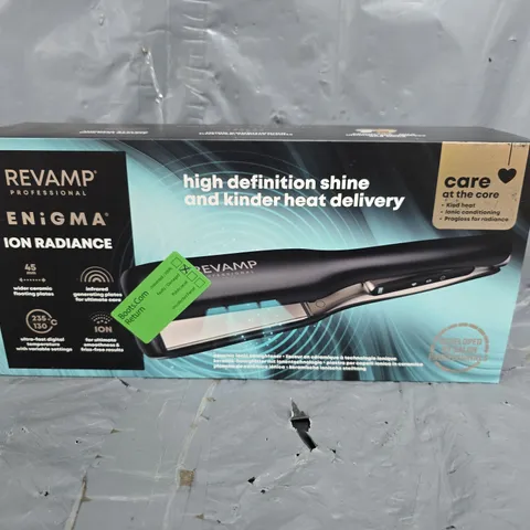 BOXED REVAMP ENIGMA ION RADIANCE CERAMIC STRIGHTENER 