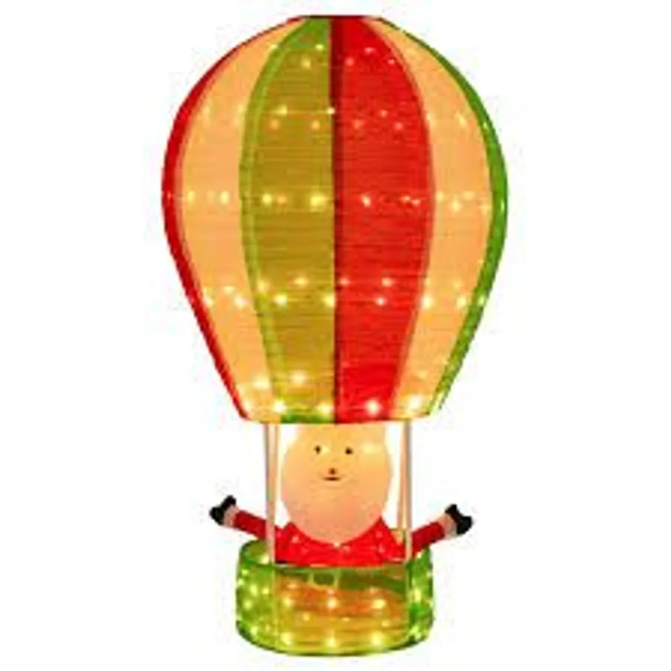 BOXED COSTWAY 4.5FT LED CHRISTMAS SANTA CLAUS WITH HOT AIR BALLOON PRE-LIT XMAS DECORATION