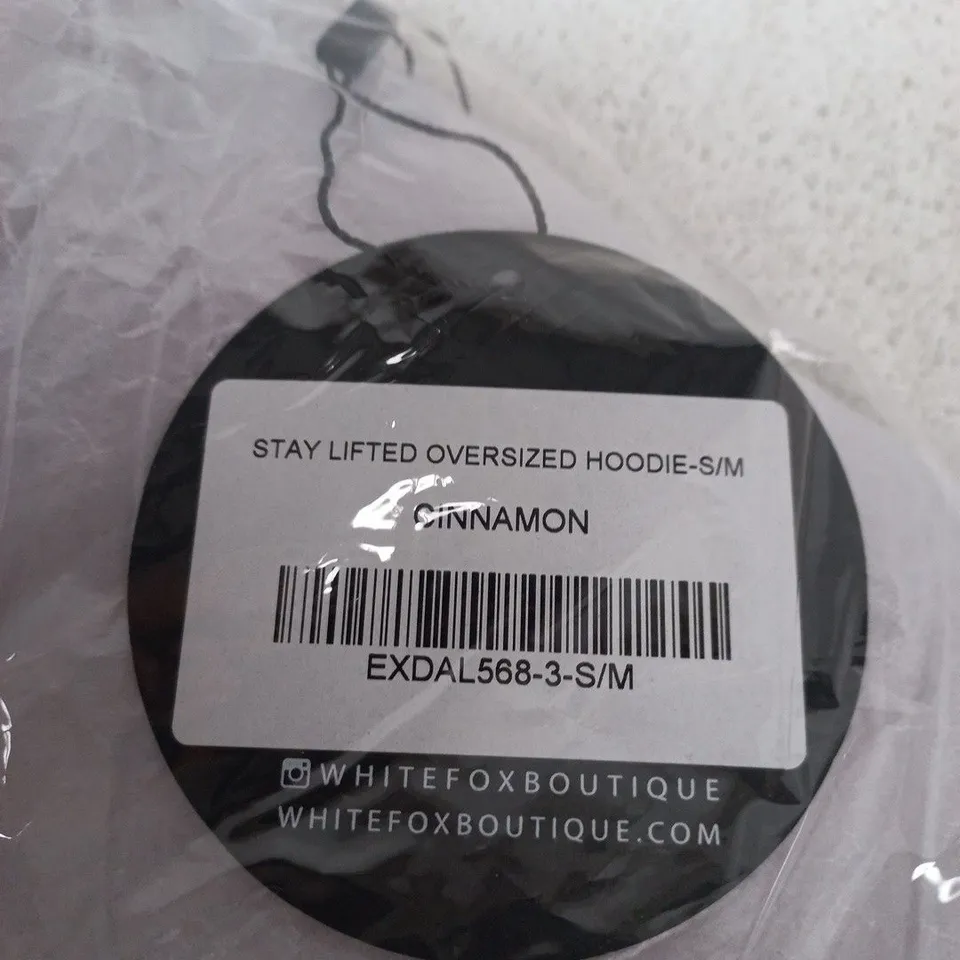 WHITE FOX BOUTIQUE STAY LIFTED OVERSIZED HOODIE S/M CINNAMON