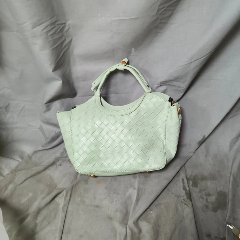 BOX OF APPROXIMATELY 15 X PASTEL GREEN QUILTED HANDBAG WITH TOP HANDLE