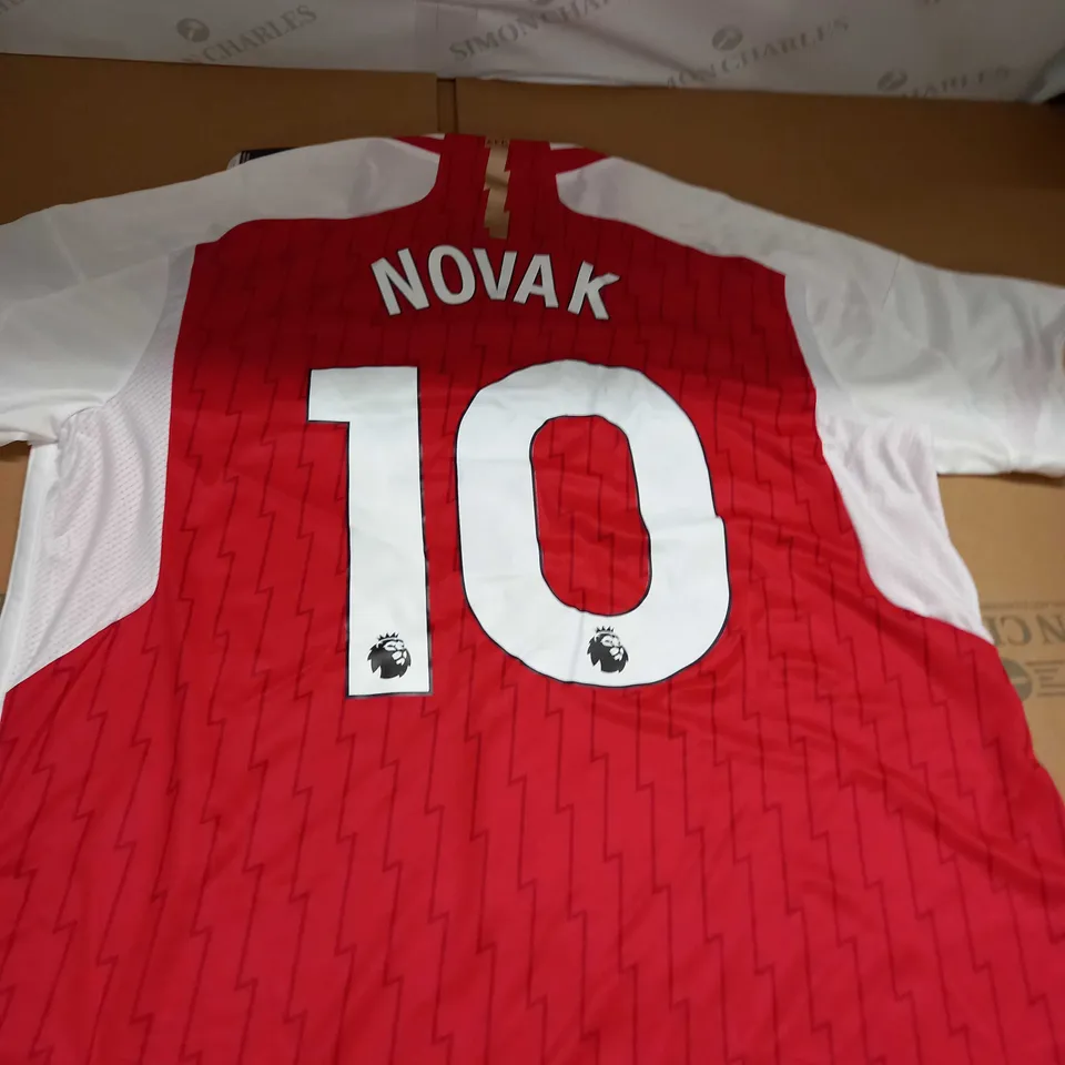 ARSENAL FC HOME SHIRT WITH NOVAK 10 SIZE XL