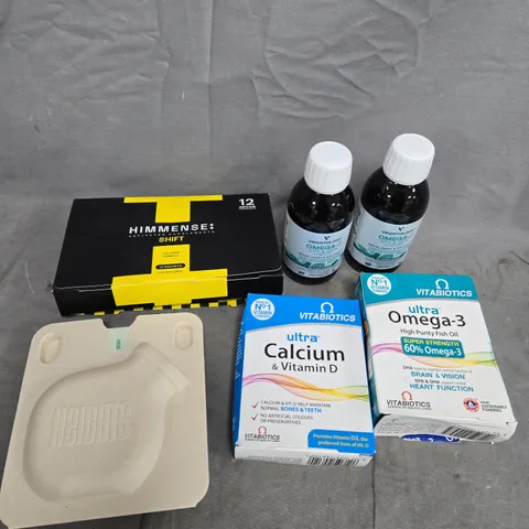 APPROXIMATELY 15 ASSORTED VITAMIN/HEALTH AID PRODUCTS TO INCLUDE OMEGA-3, HIMMENSE SHIFT, CALCIUM ETC 