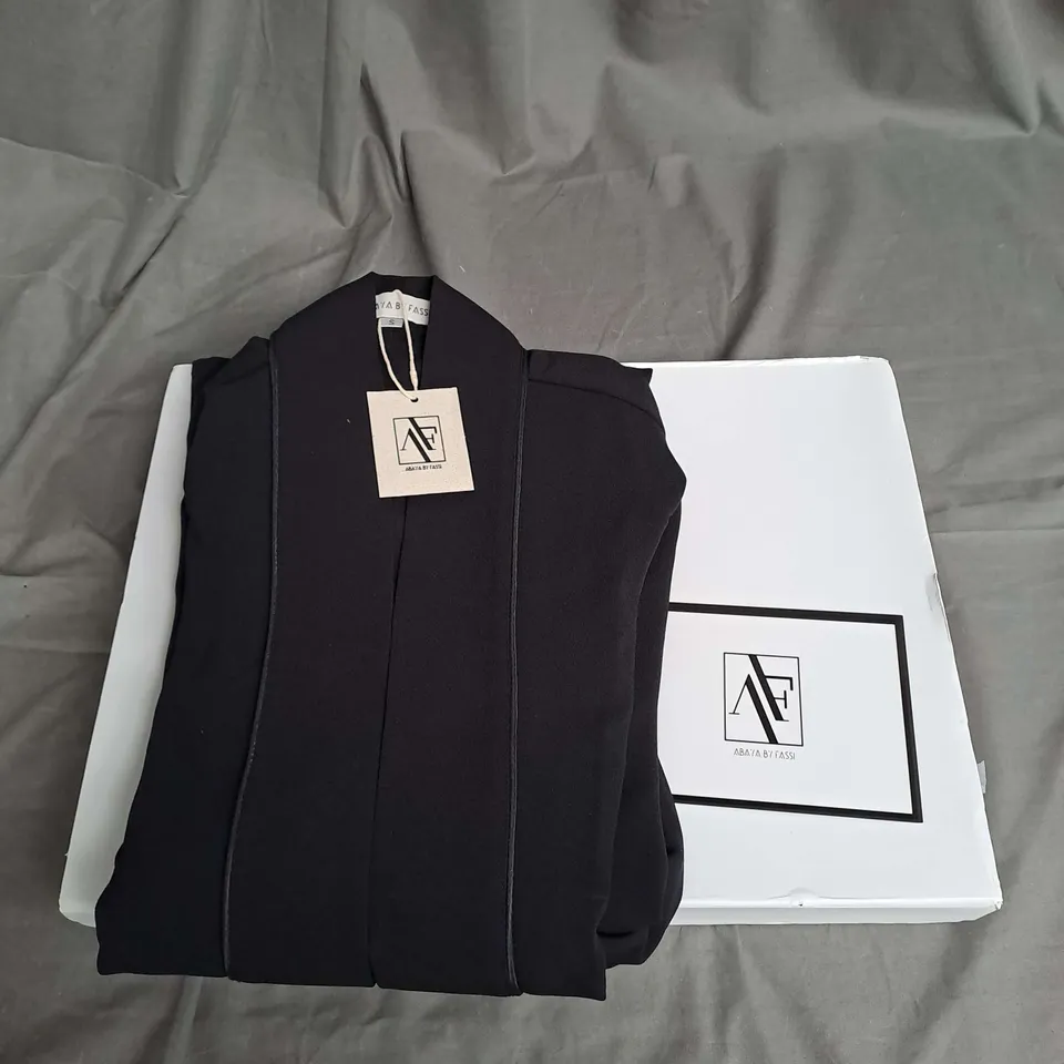 BOXED ABAYA BY FASSI ROBE IN BLACK SIZE S