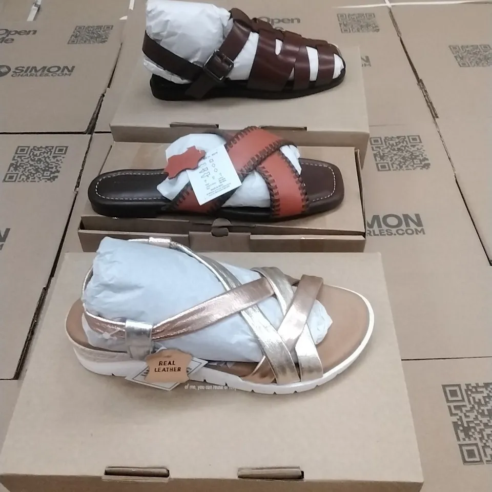 PALLET OF BRAND NEW WOMENS QUALITY DESIGNER SHOES APPROXIMATELY 80 TO INCLUDE; SANDALS, FLIP FLOPS ETC