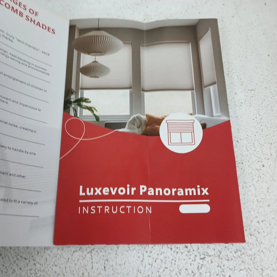 LUXEVOIR PANORAMIX WINDOW BLIND TRACK AND INSTRUCTION MANUAL