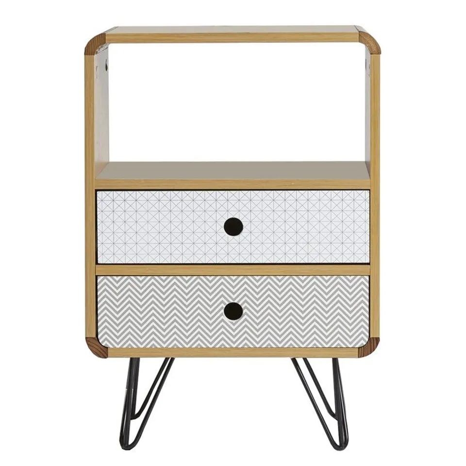 KATARINA 2 DRAWER BEDSIDE TABLE 