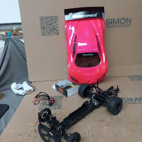 BITTYDESIGN PINK RC CAR BODY ON CARBON FIBRE CHASSIS – BRUSHLESS MOTOR & ESC