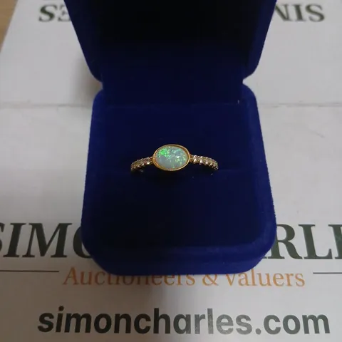 DIAMONIQUE 0.28CT TW SIMULATED OPAL RING STERLING SILVER 