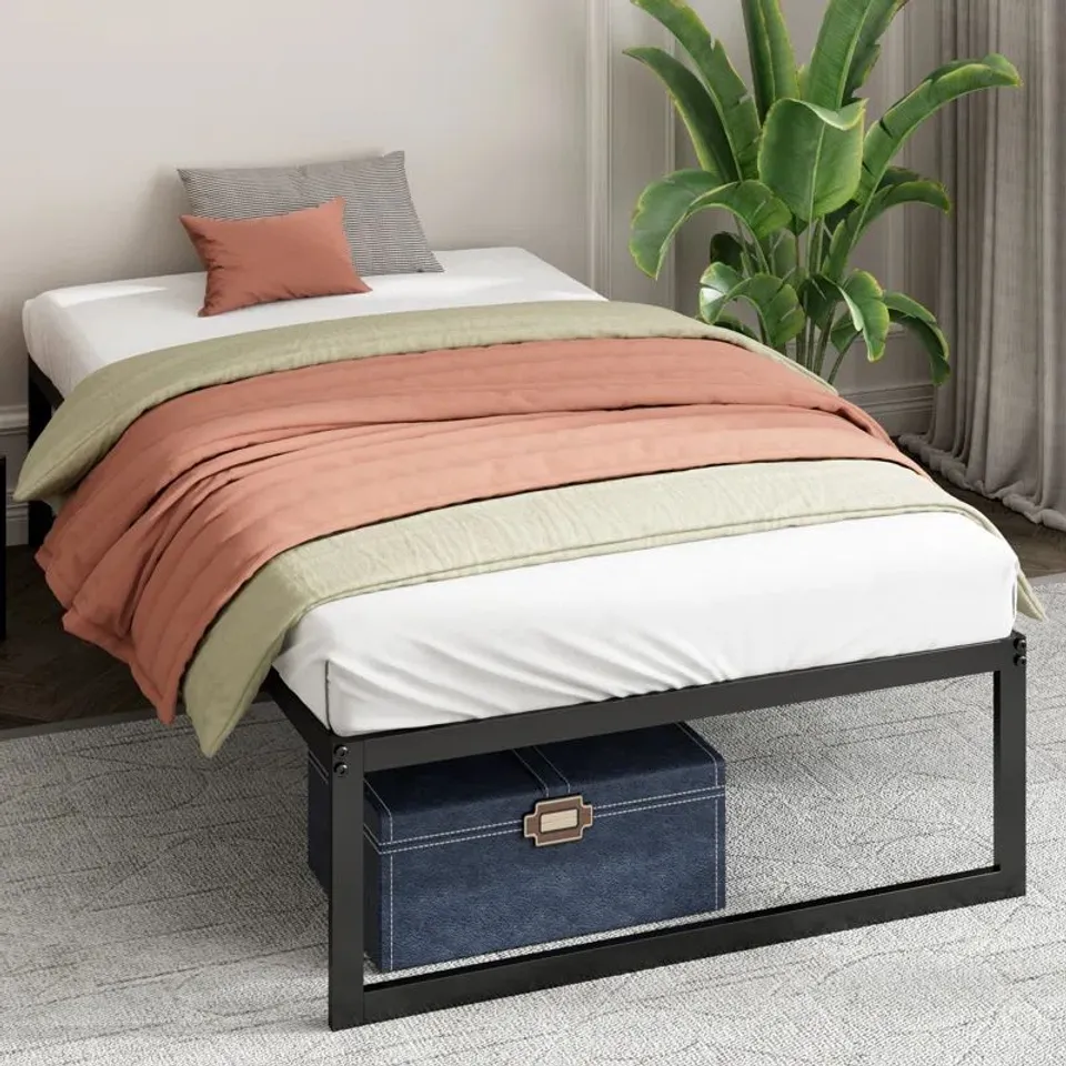 BOXED DESOTO TOOL-FREE QUICK LOCK METAL BED FRAME - SINGLE