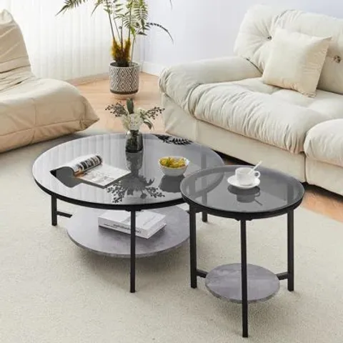 BOXED ROUND COFFEE TABLE NESTING SET