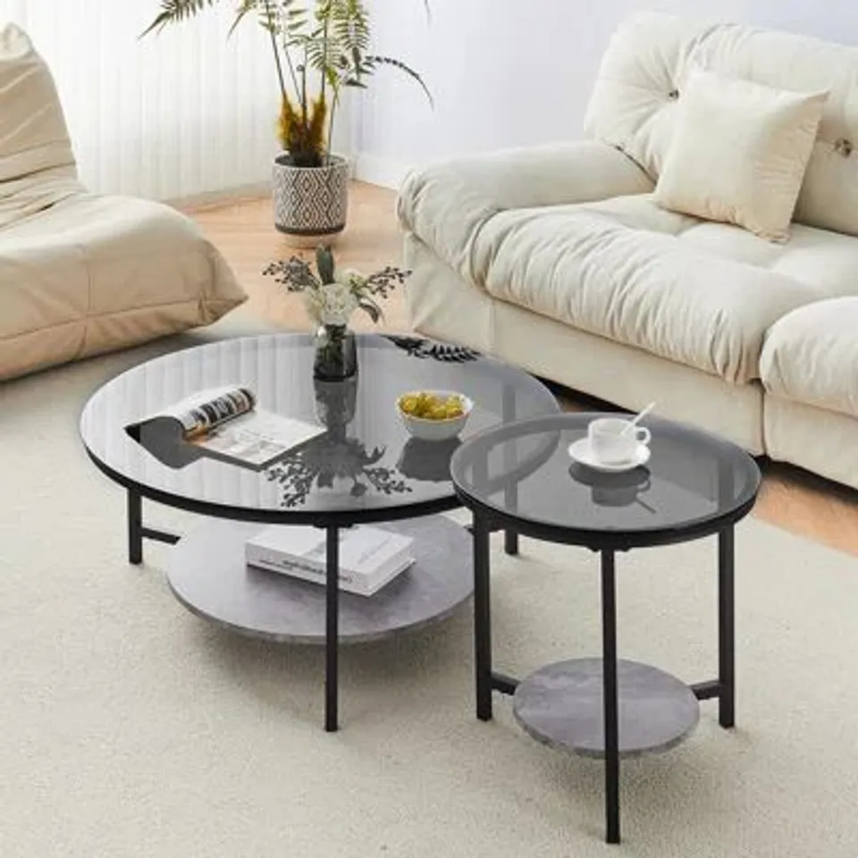 BOXED ROUND COFFEE TABLE NESTING SET