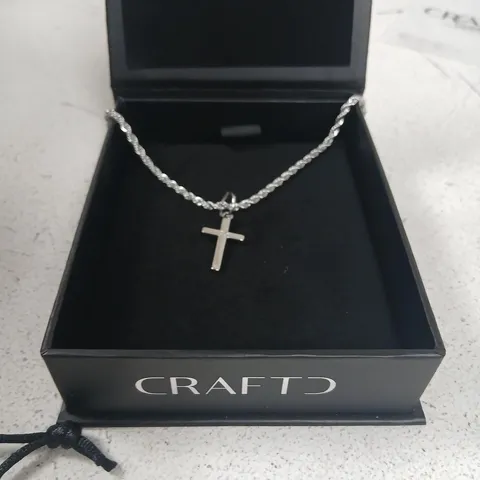 CRAFTD SILVER CROSS PENDANT NECKLACE
