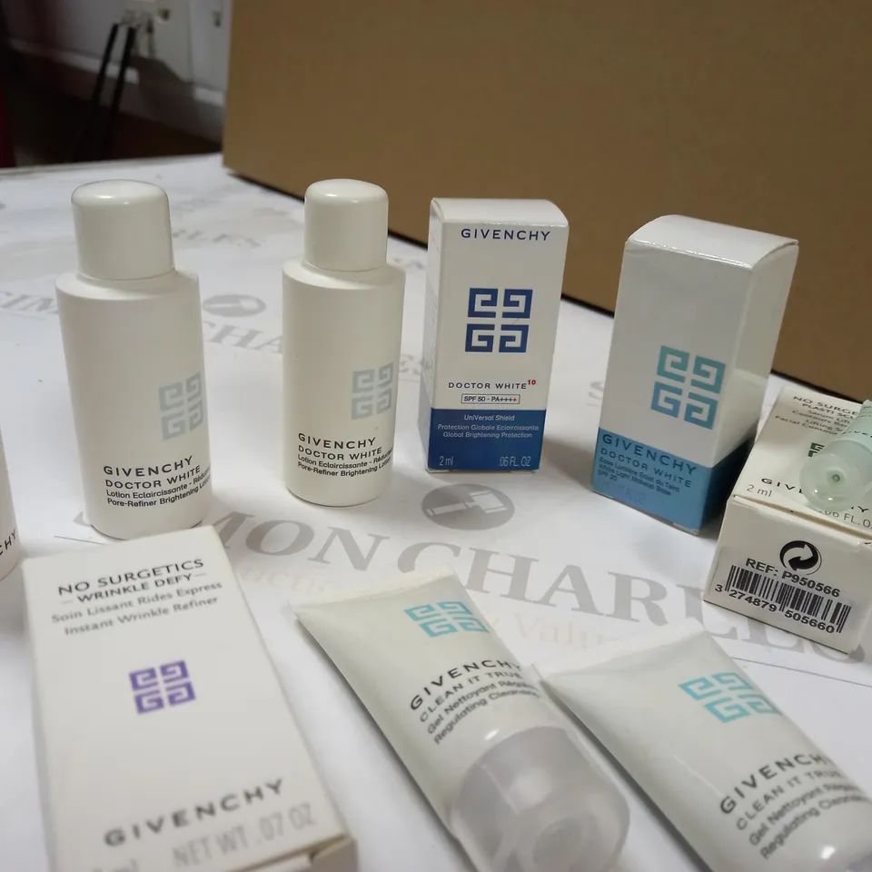LOT OF APPROX 14 ASSORTED GIVENCHY PRODUCTS TO INCLUDE: DOCTOR WHITE, CLEAN IT TRUE, MAKE-UP BASE