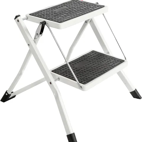 BOXED FOLDING PORTABLE 2 STEP STOOL NON SLIP TREAD SAFETY STEEL STEPLADDER