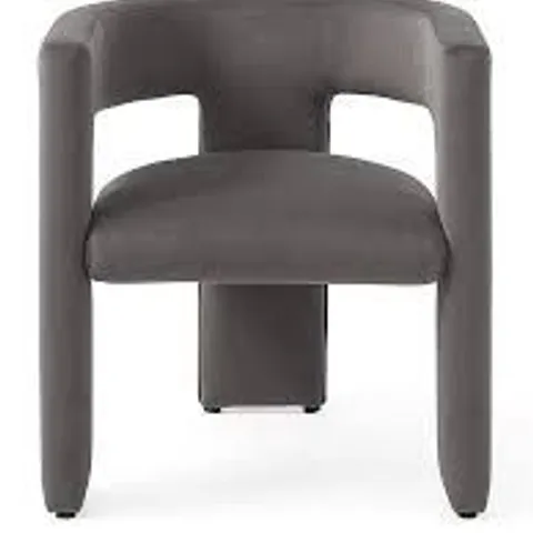BOXED NELL VELVET DINING CHAIR - GREY (1 BOX)