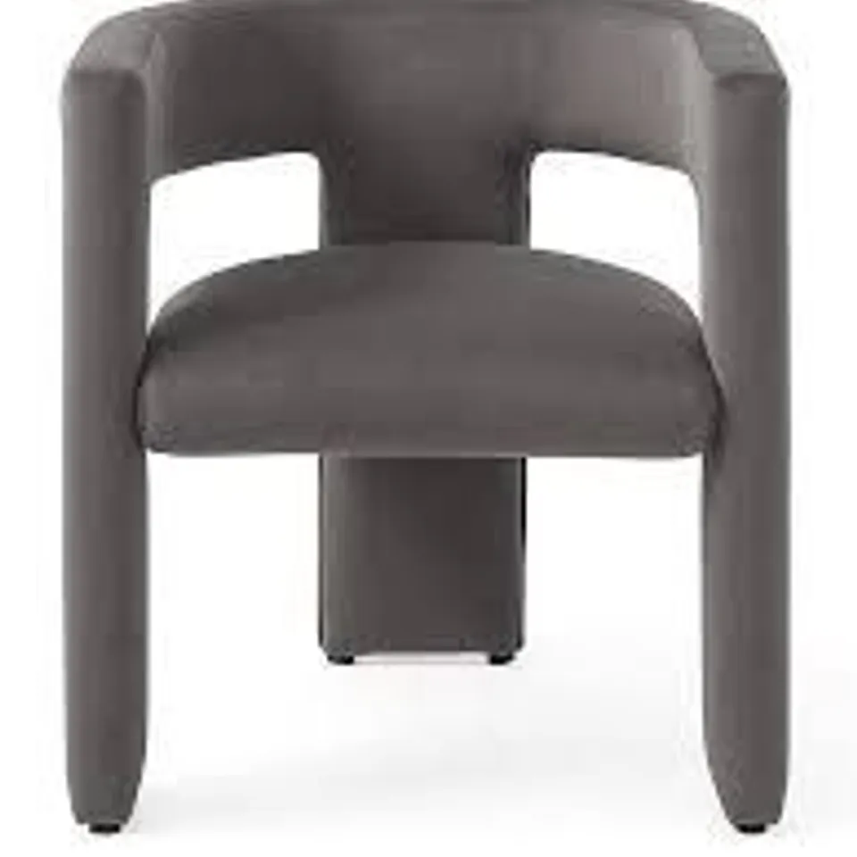 BOXED NELL VELVET DINING CHAIR - GREY (1 BOX) RRP £159