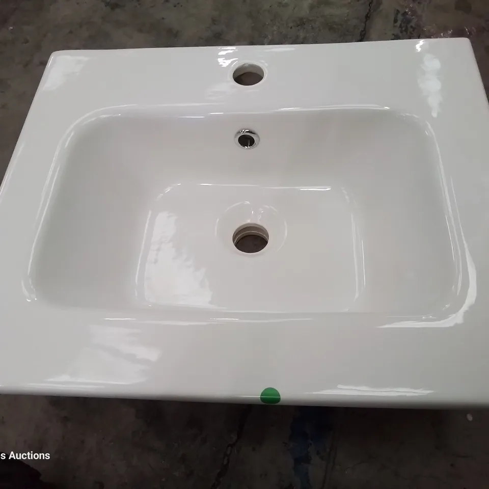 BOXED CANELLI CERAMIC SINGLE TAP VANITY BASIN WHITE 500 × 400mm