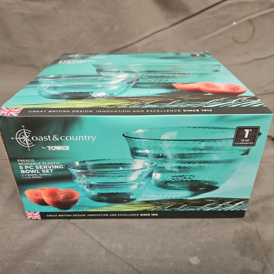 COAST AND COUNTRY 5 PIECE SERVING BOWL SET