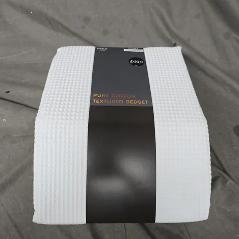 M&S PURE COTTON TEXTURED BEDSET - DOUBLE