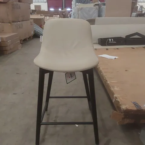 DANETTI HUDSON LIGHT GREY LEATHER BAR STOOL