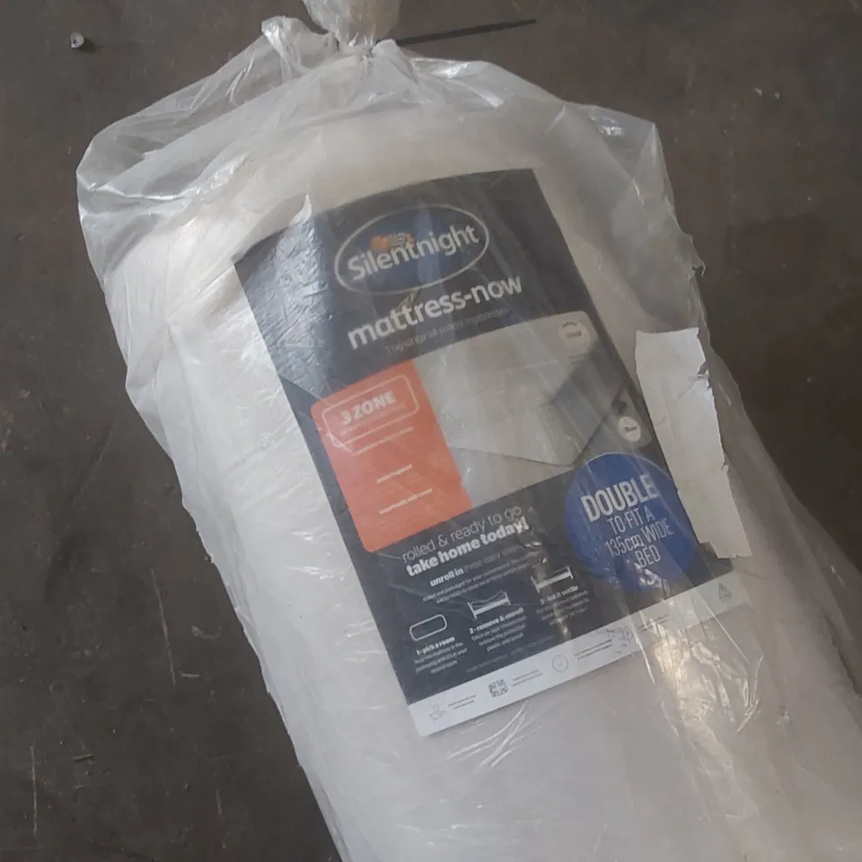 QUALITY BAGGED AND ROLLED SILENTNIGHT MATTRESS-NOW 135CM DOUBLE MATTRESS