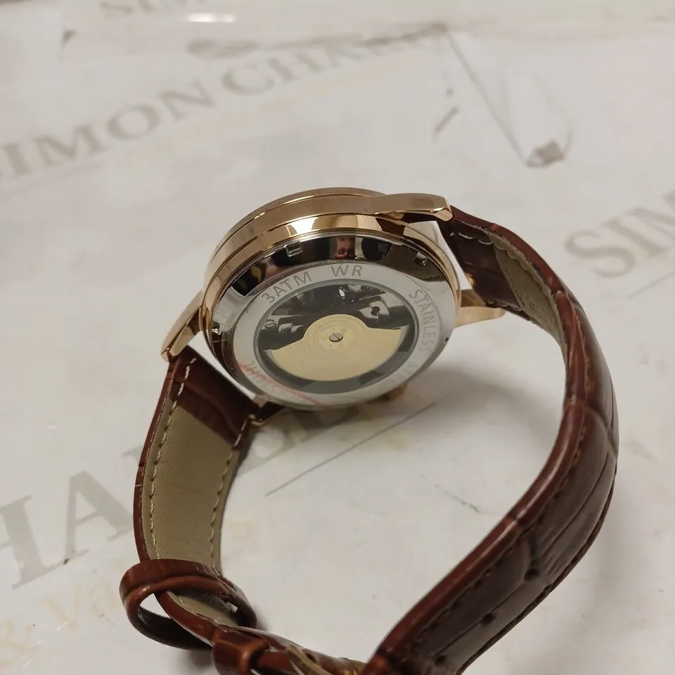 MENS RUCKSTUHL AUTOMATIC DIAL – R100 -TOURBILLION DESIGN DIAL – GLASS EXHIBITION BACK – LEATHER STRAP